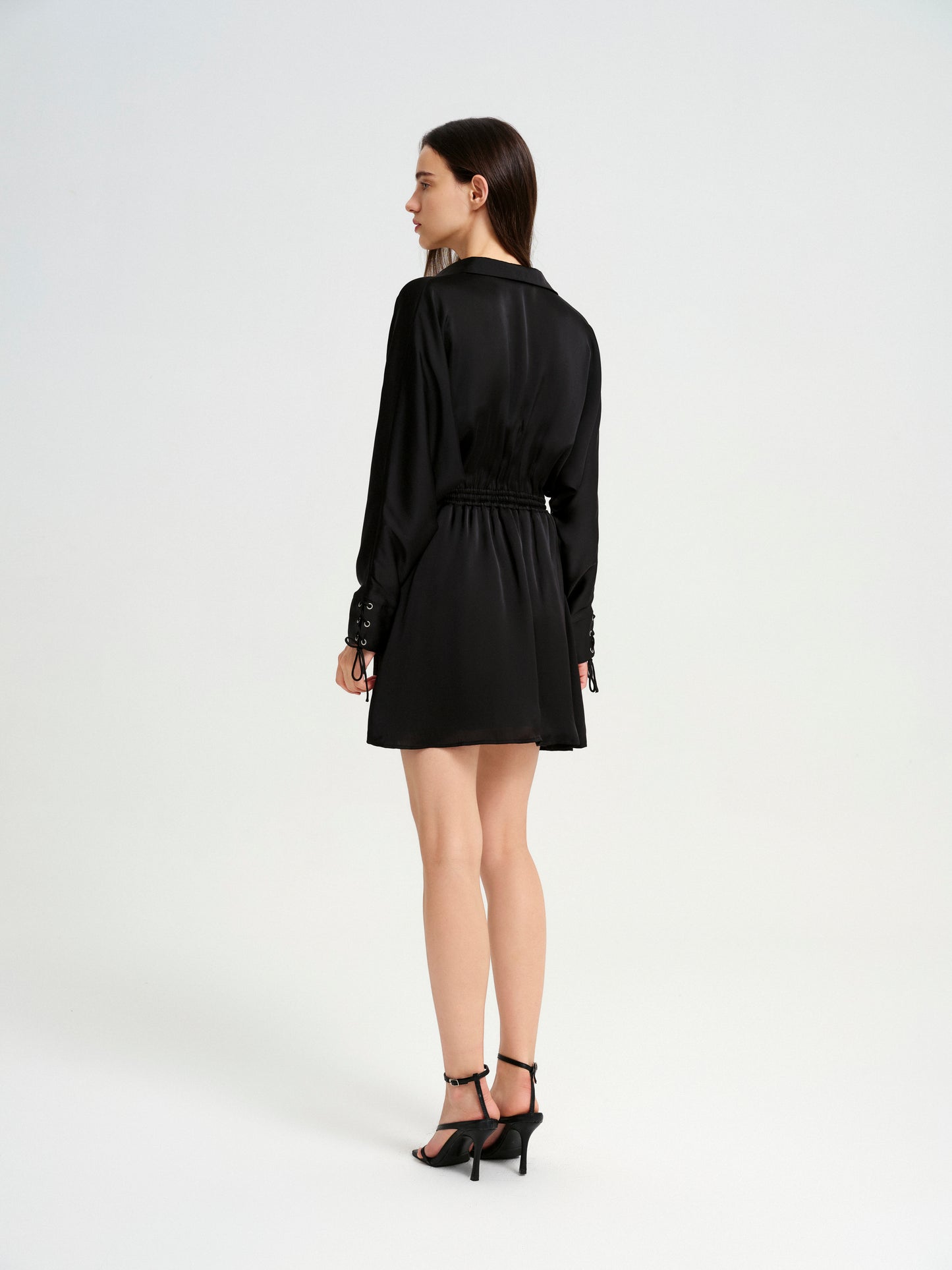 BlisSecret LACE UP V-NECK MINI DRESS
