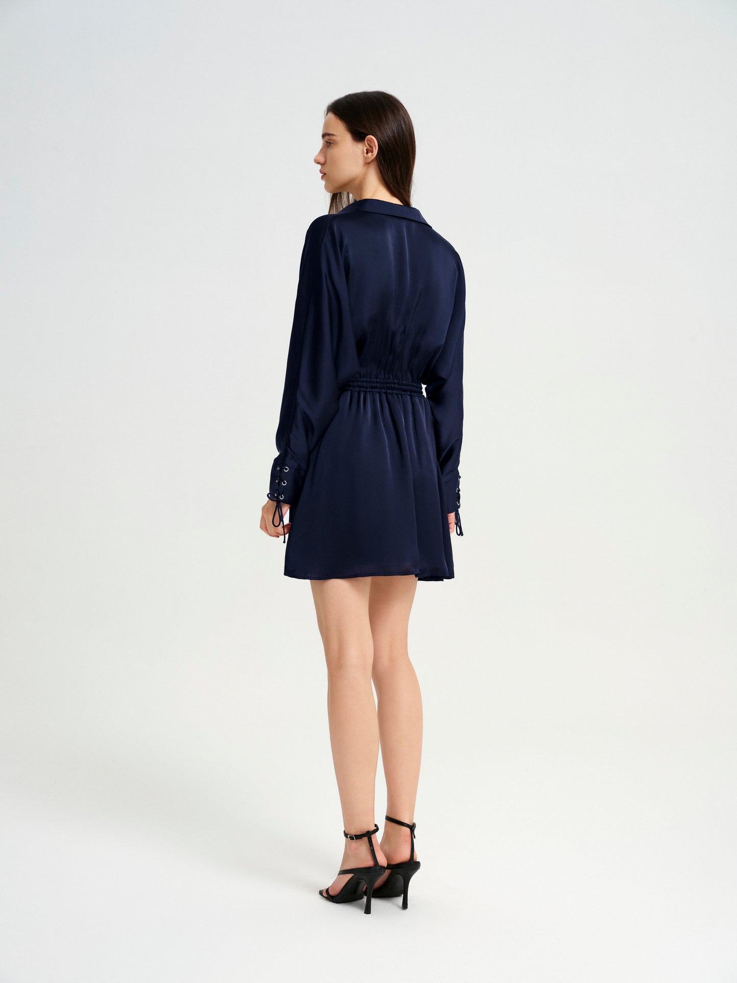 BlisSecret LACE UP V-NECK MINI DRESS