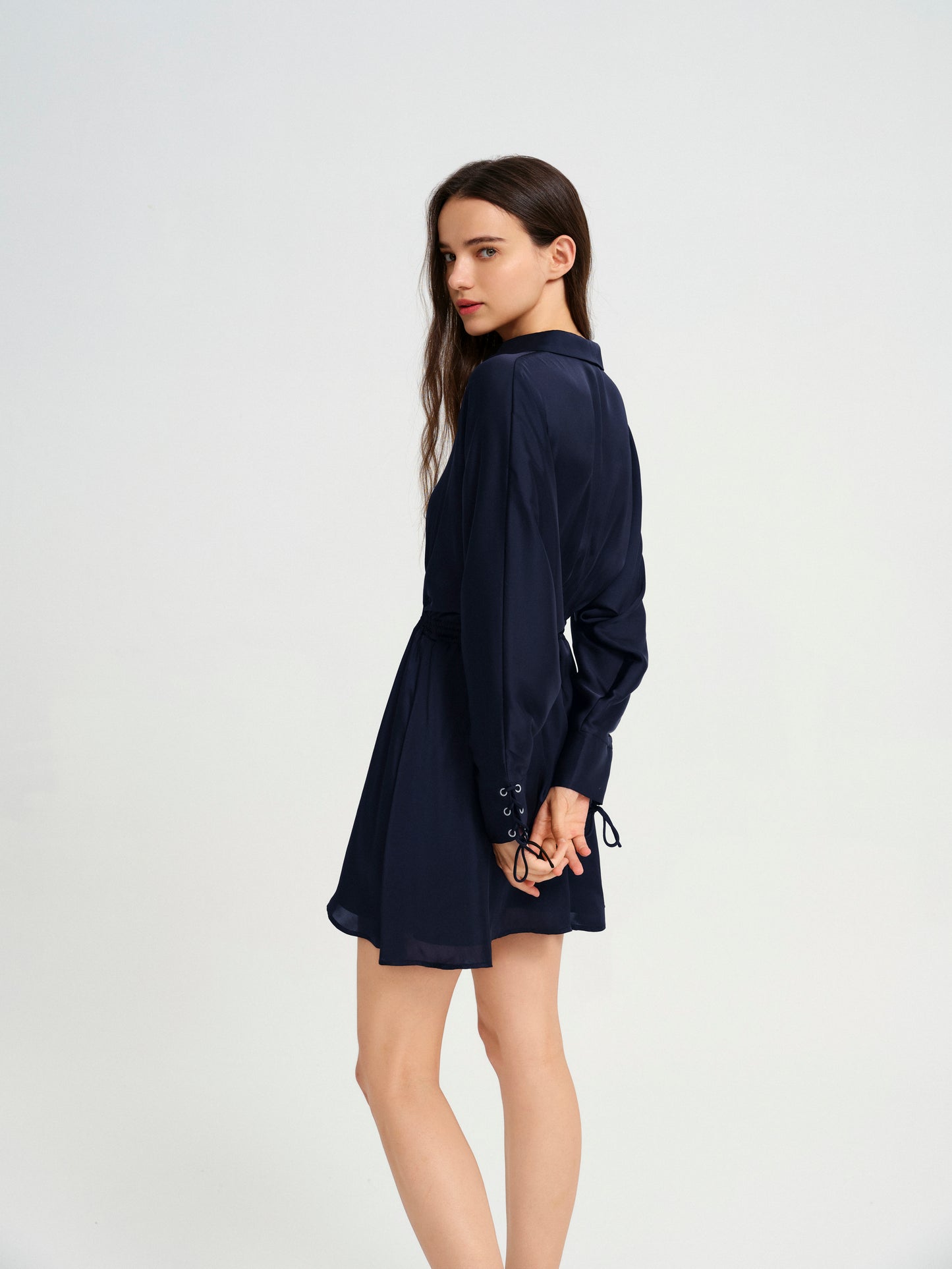 BlisSecret LACE UP V-NECK MINI DRESS