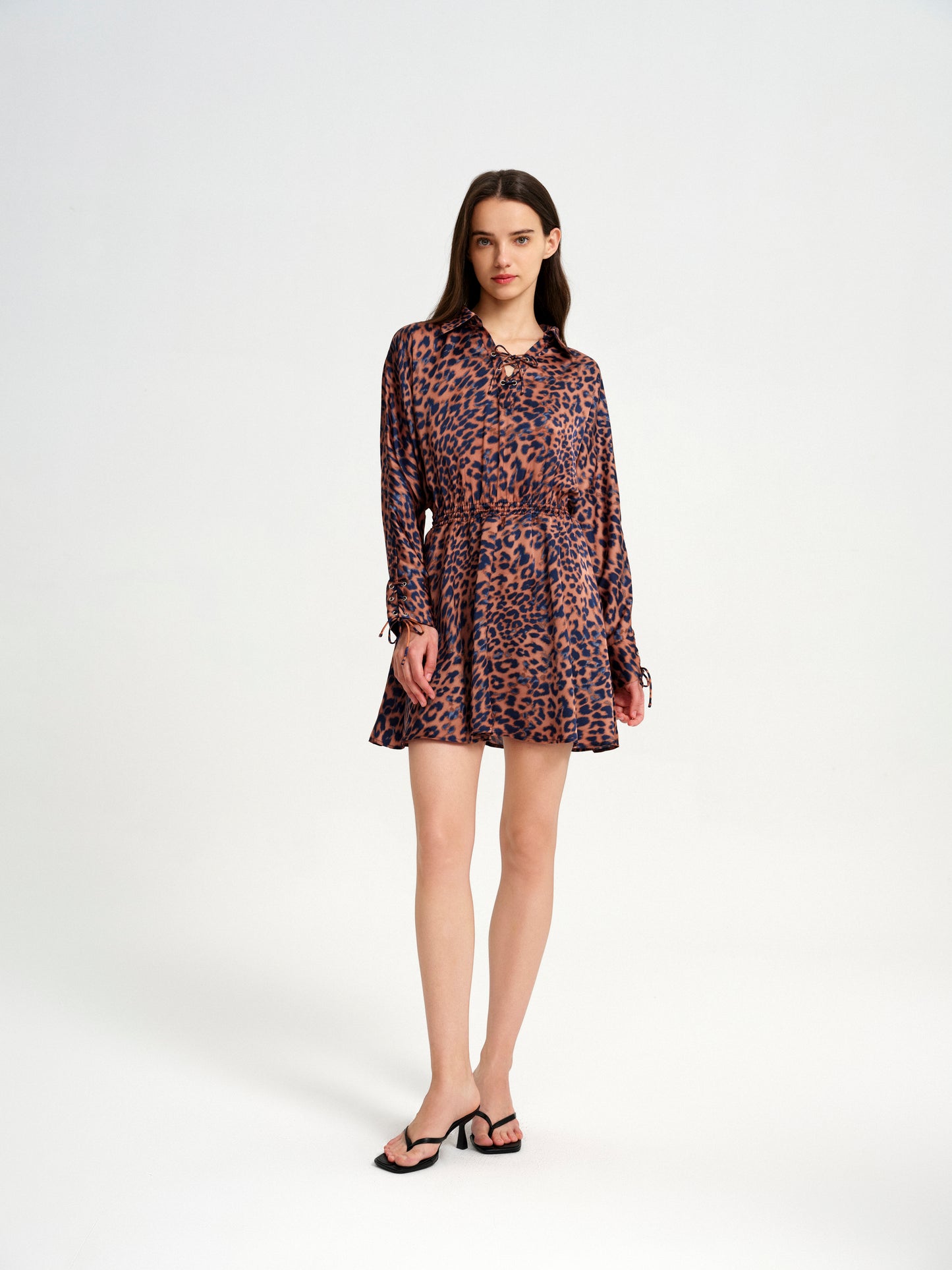 BlisSecret LACE UP V-NECK MINI DRESS