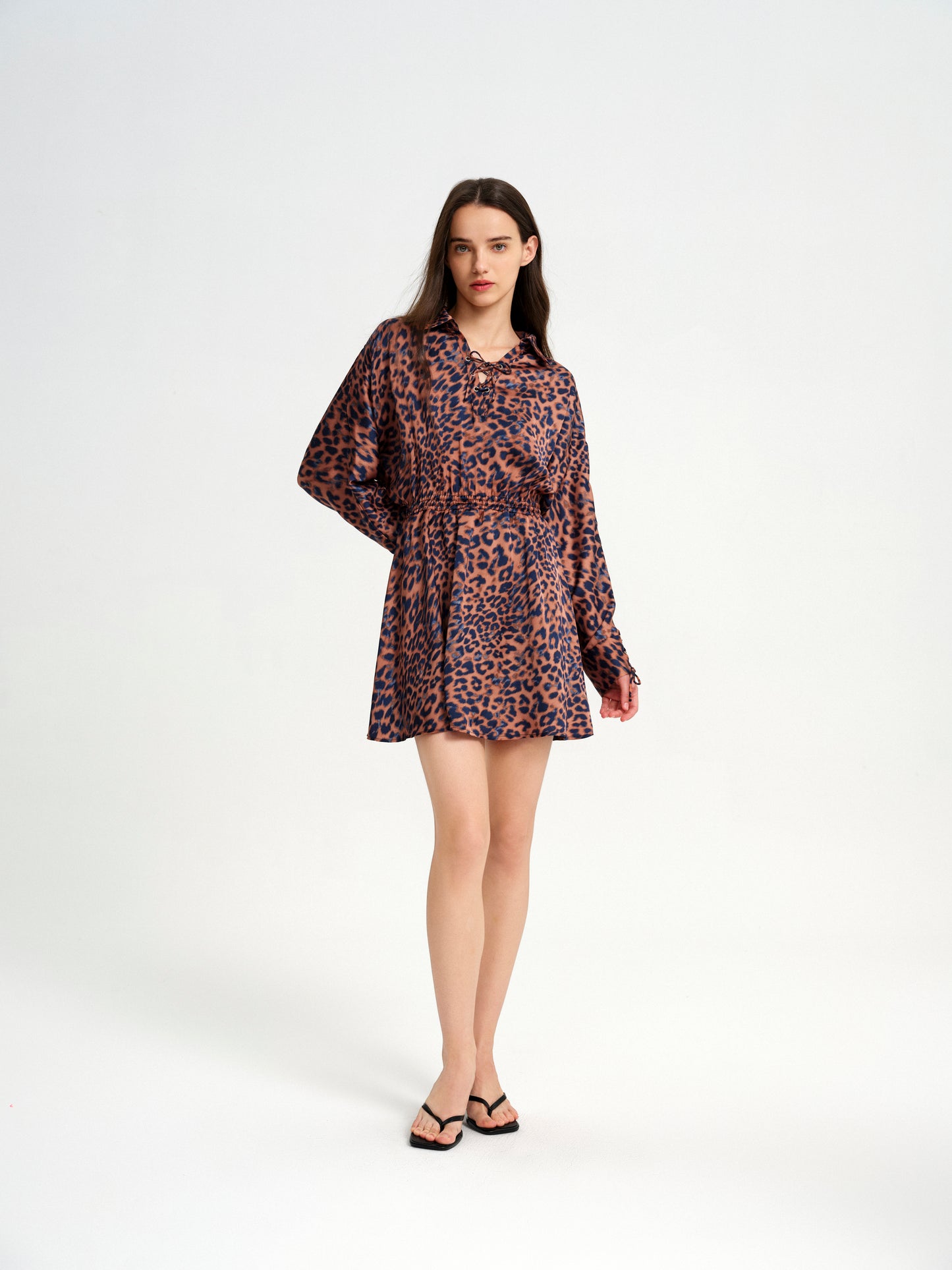 BlisSecret LACE UP V-NECK MINI DRESS