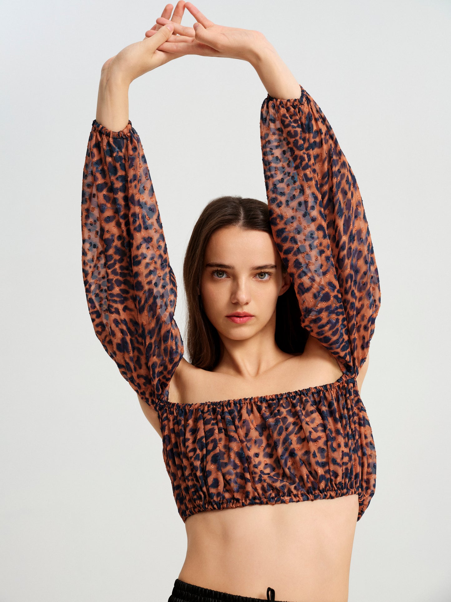 BlisSecret Off The Shoulder Cropped Bubble Top
