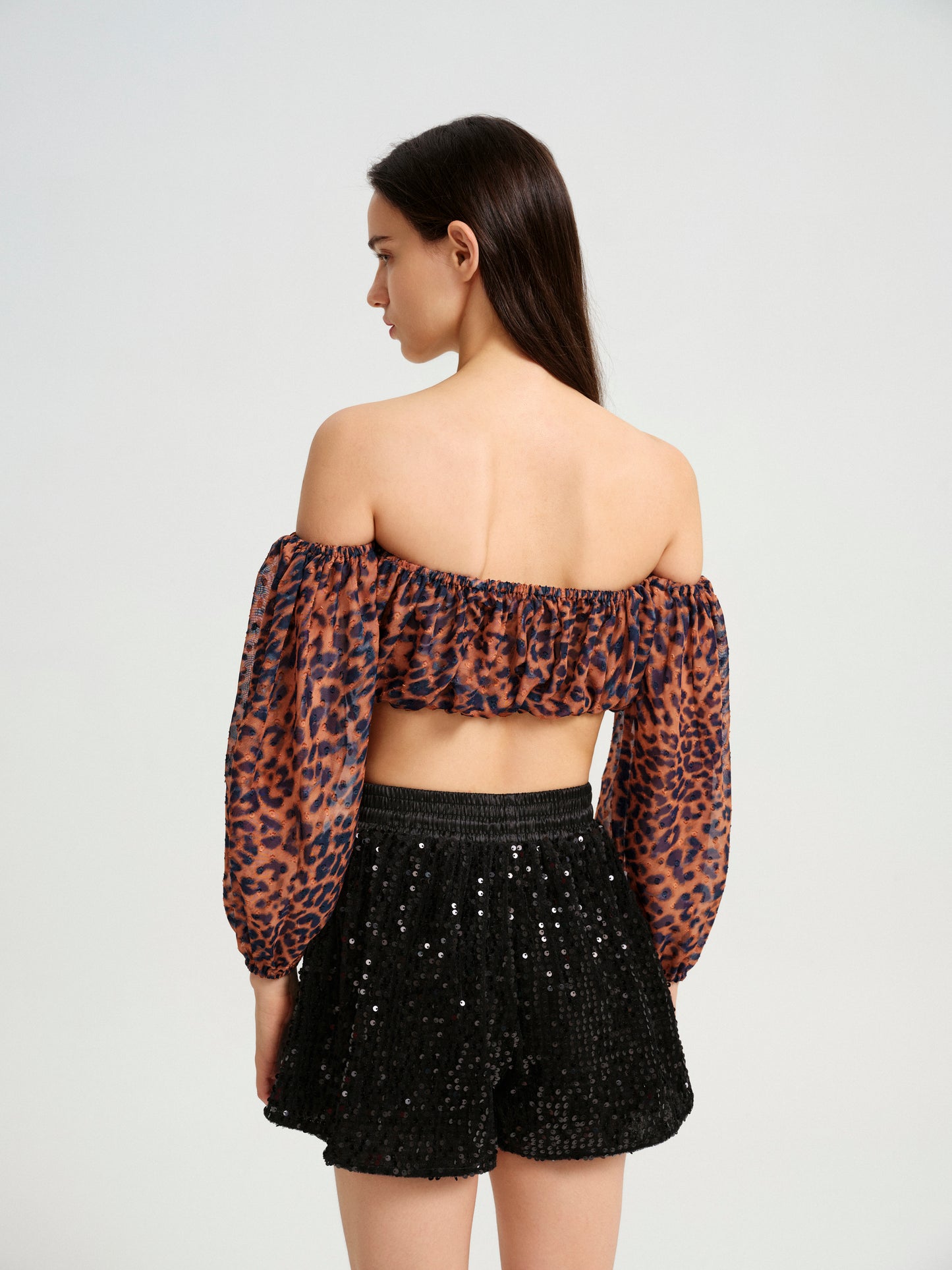 BlisSecret Off The Shoulder Cropped Bubble Top