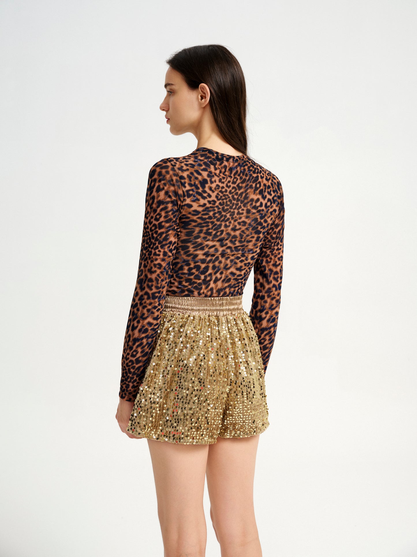 BlisSecret Fitted Power Mesh Jewel Neck Top