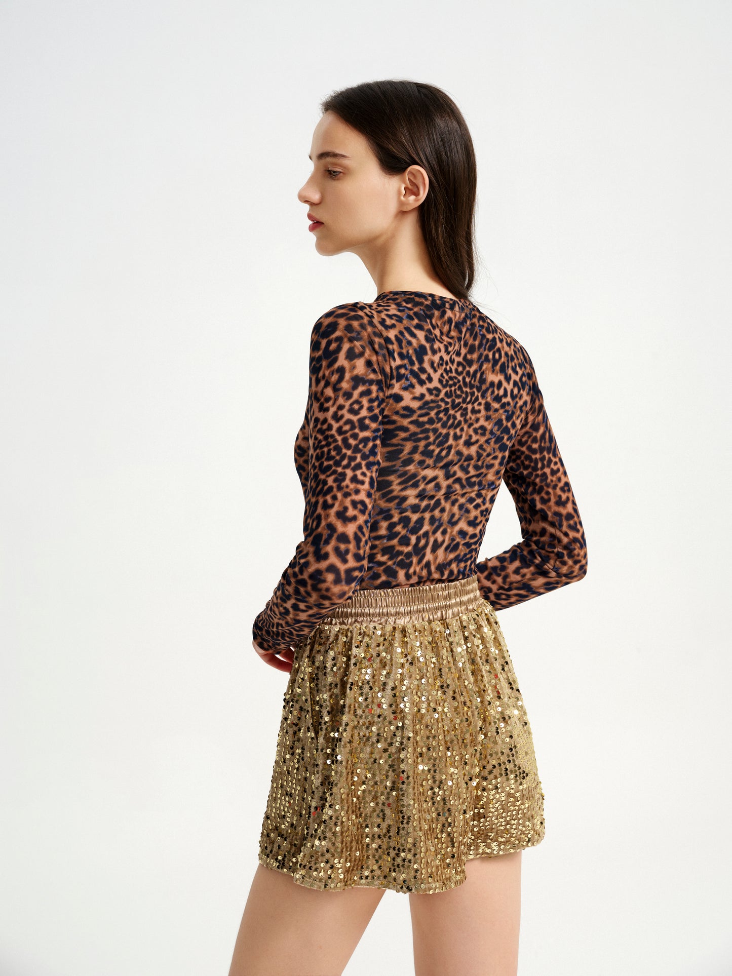 BlisSecret Fitted Power Mesh Jewel Neck Top