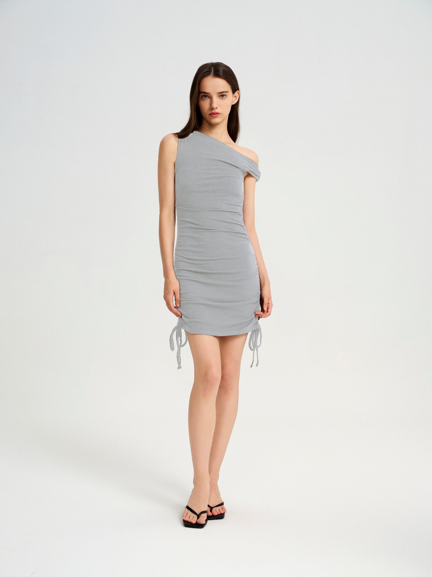 BlisSecret One Shoulder Rouched Mini Dress