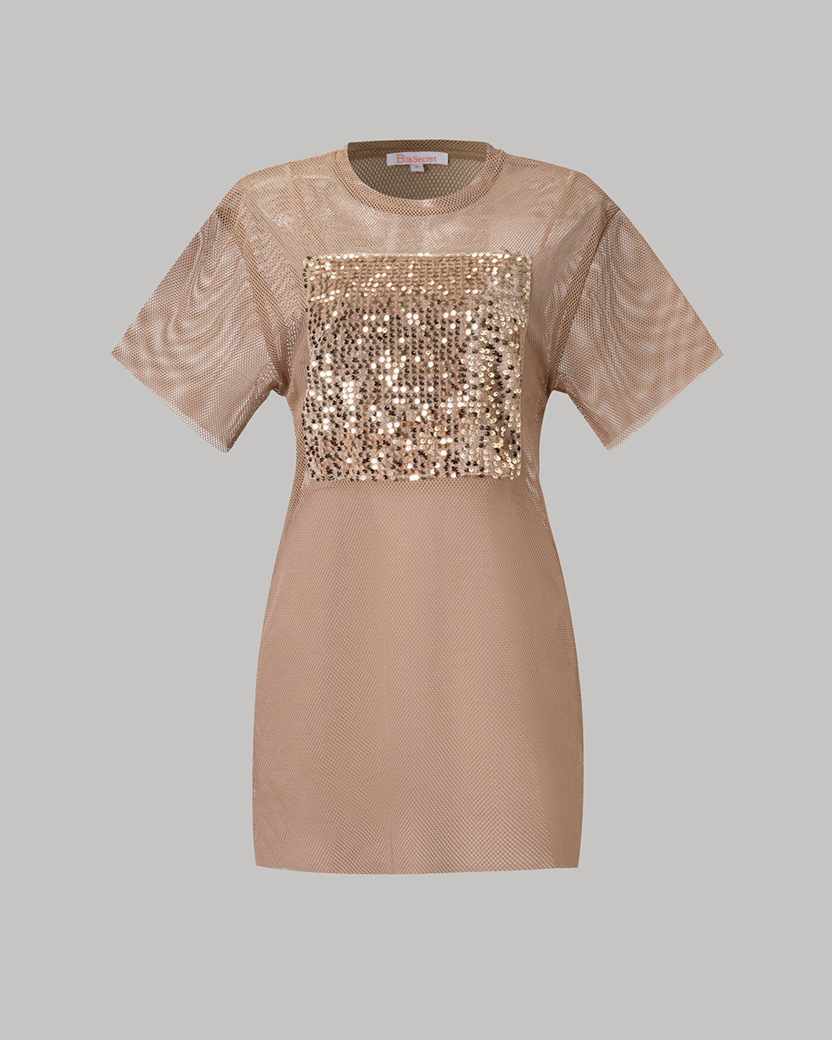 BlisSecret Oversize Mini T-Shirt Dress With Sequin Patch (2 pieces)