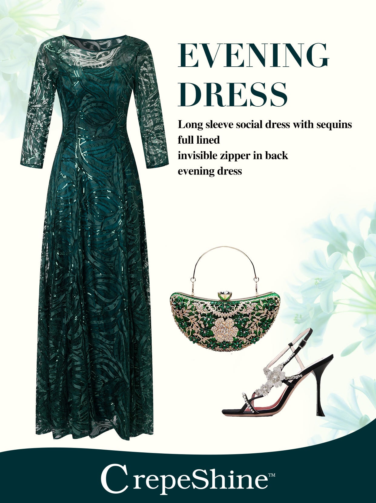 CrepeShine SPRUCE Evening Dress