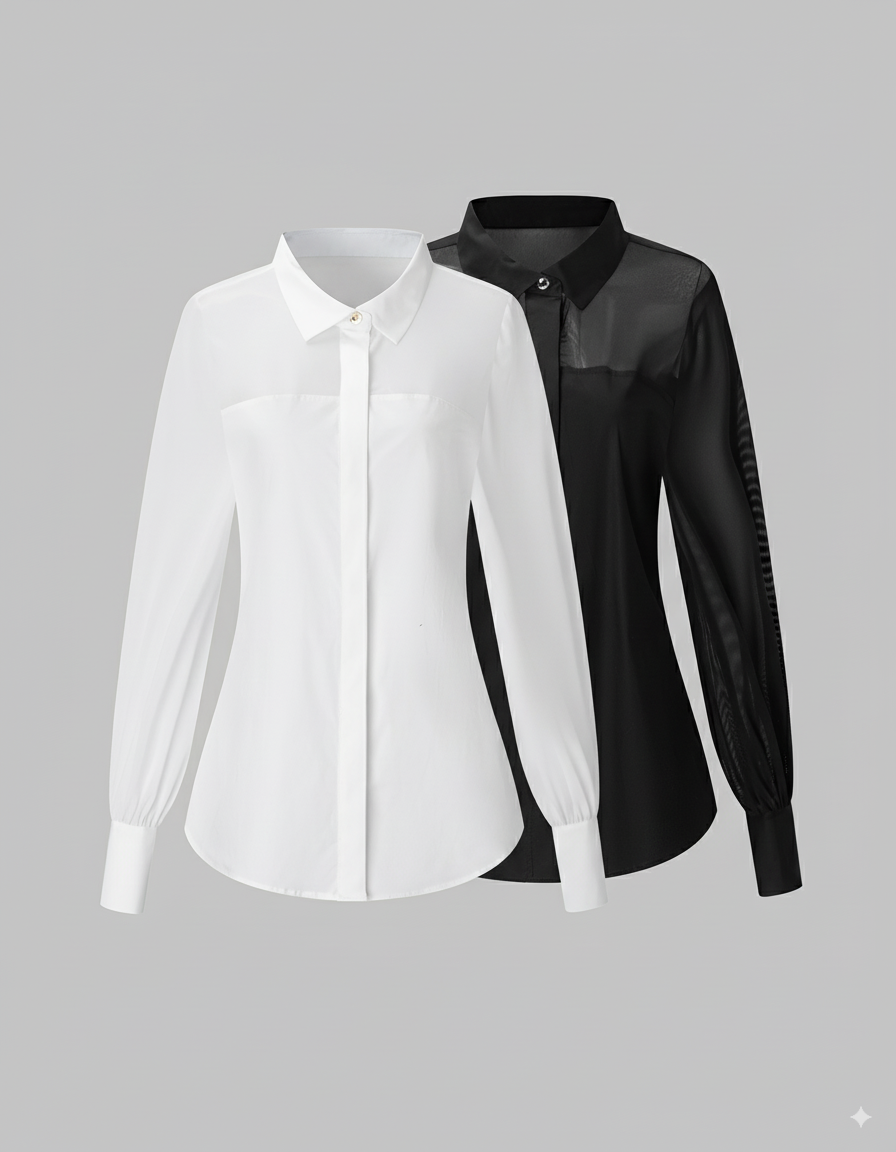CrepeShine White Slim Shirting