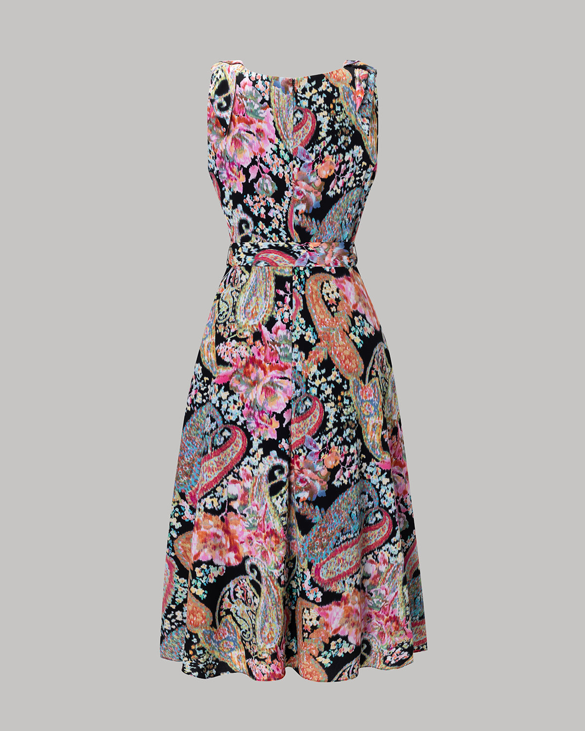 CrepeShine BLACK PINK PAISLEY Dress