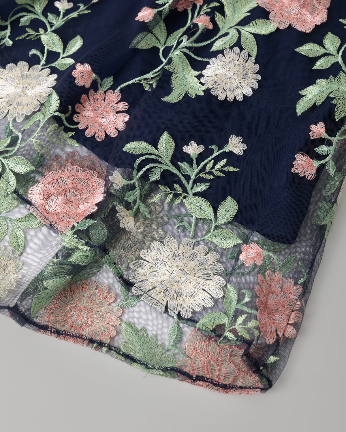 CrepeShine NAVY ROSE EMB Evening Dress