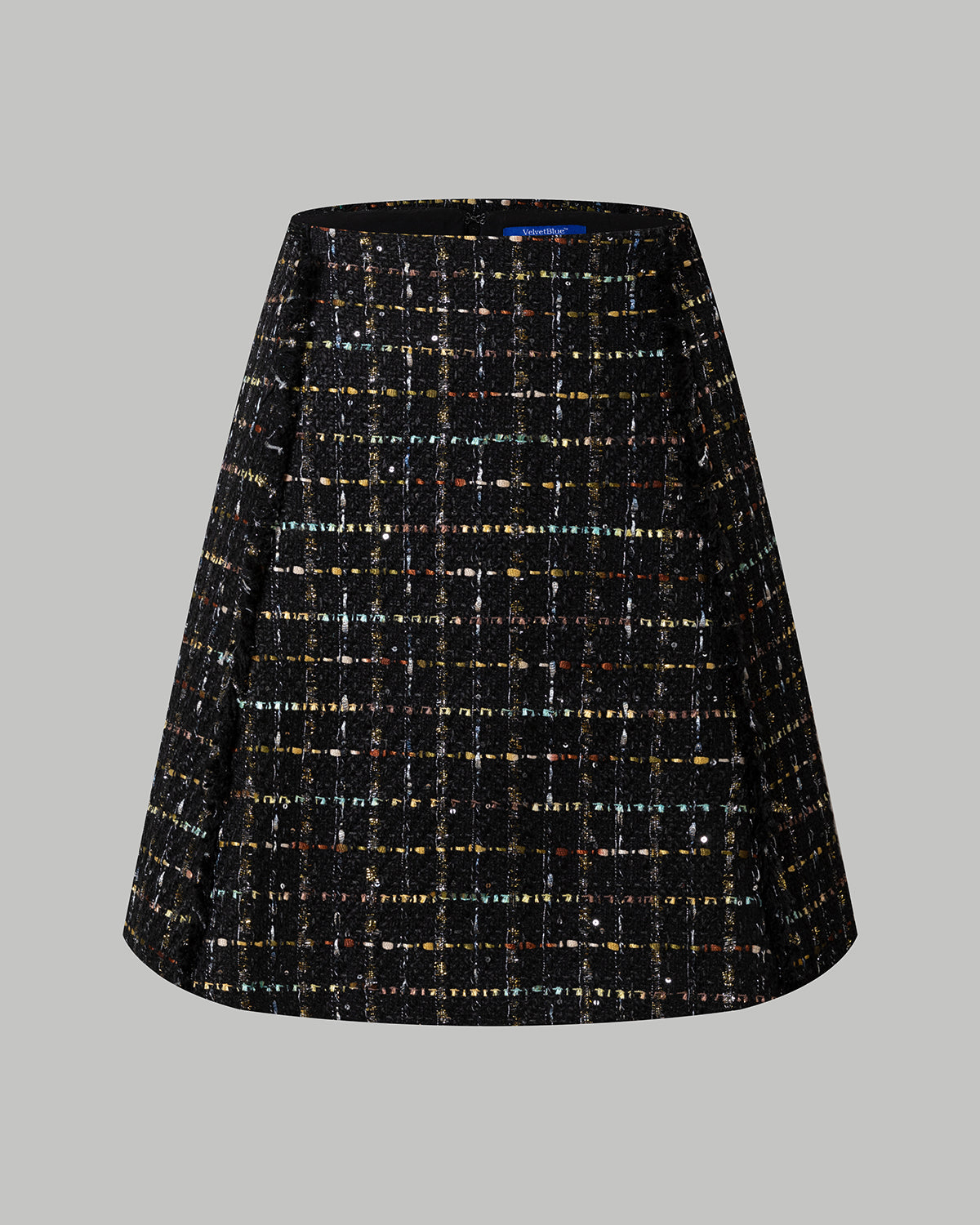 Kevan Hall X VelvetBlue -  Onyx Metallic Tweed Zip Front Jacket & A-Line Skirt