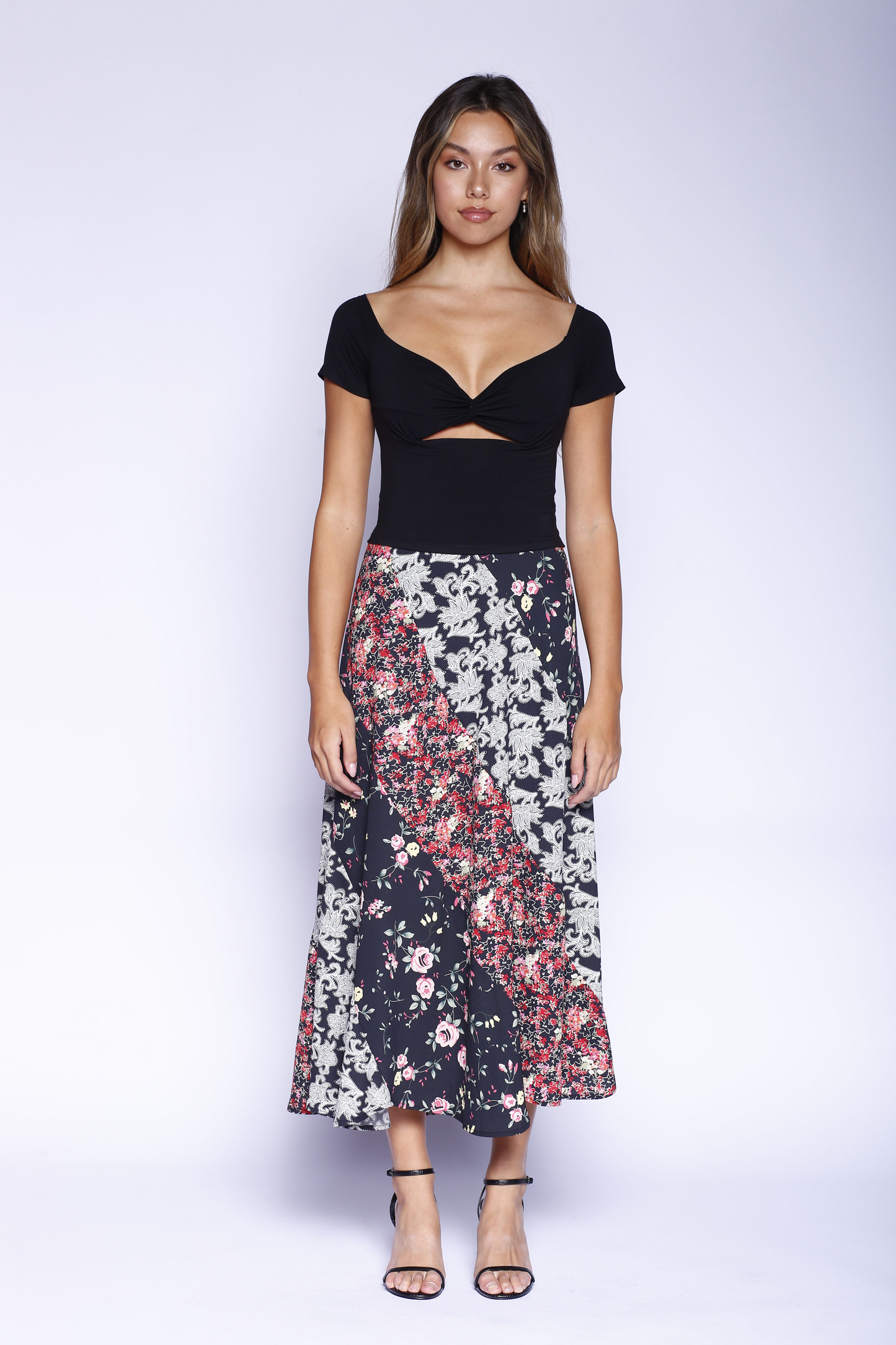 Kevan Hall X VelvetBlue Maxi Swirl Skirt