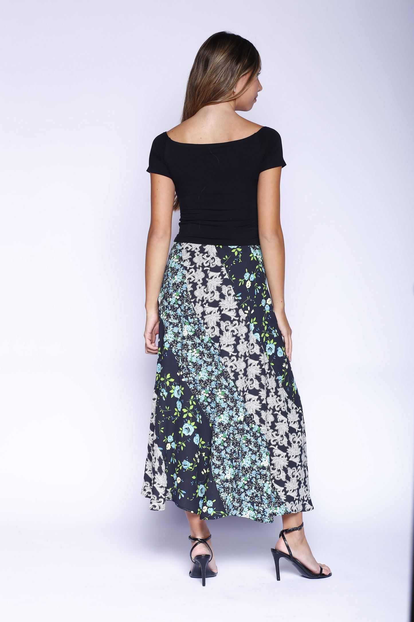 Kevan Hall X VelvetBlue Maxi Swirl Skirt