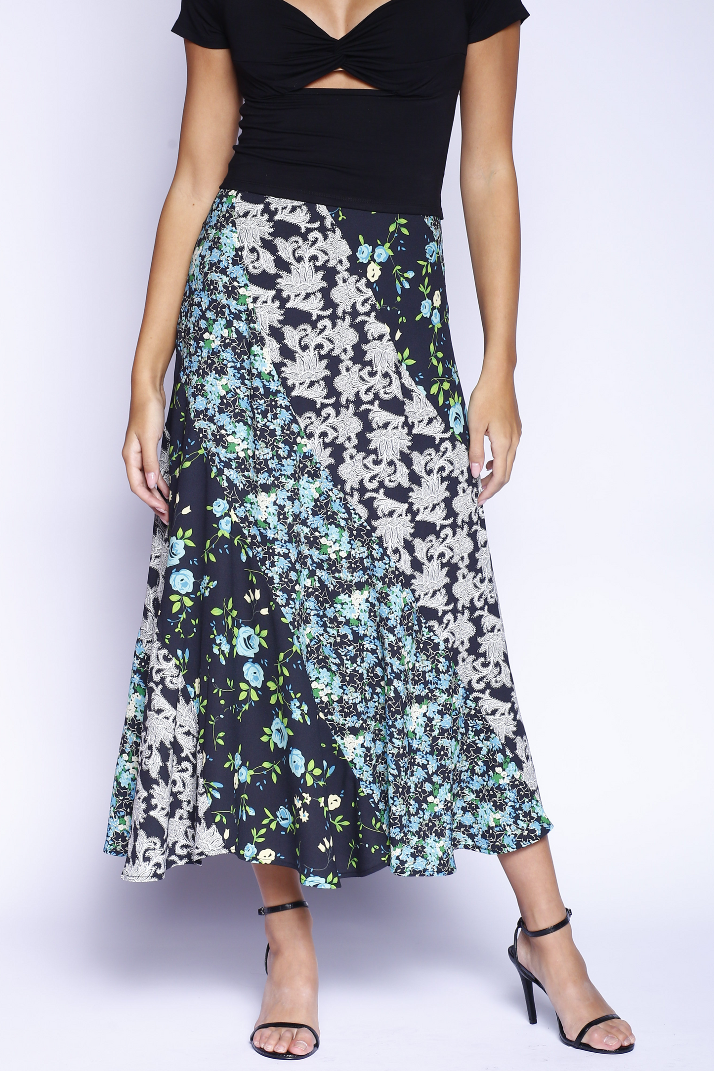 Kevan Hall X VelvetBlue Maxi Swirl Skirt
