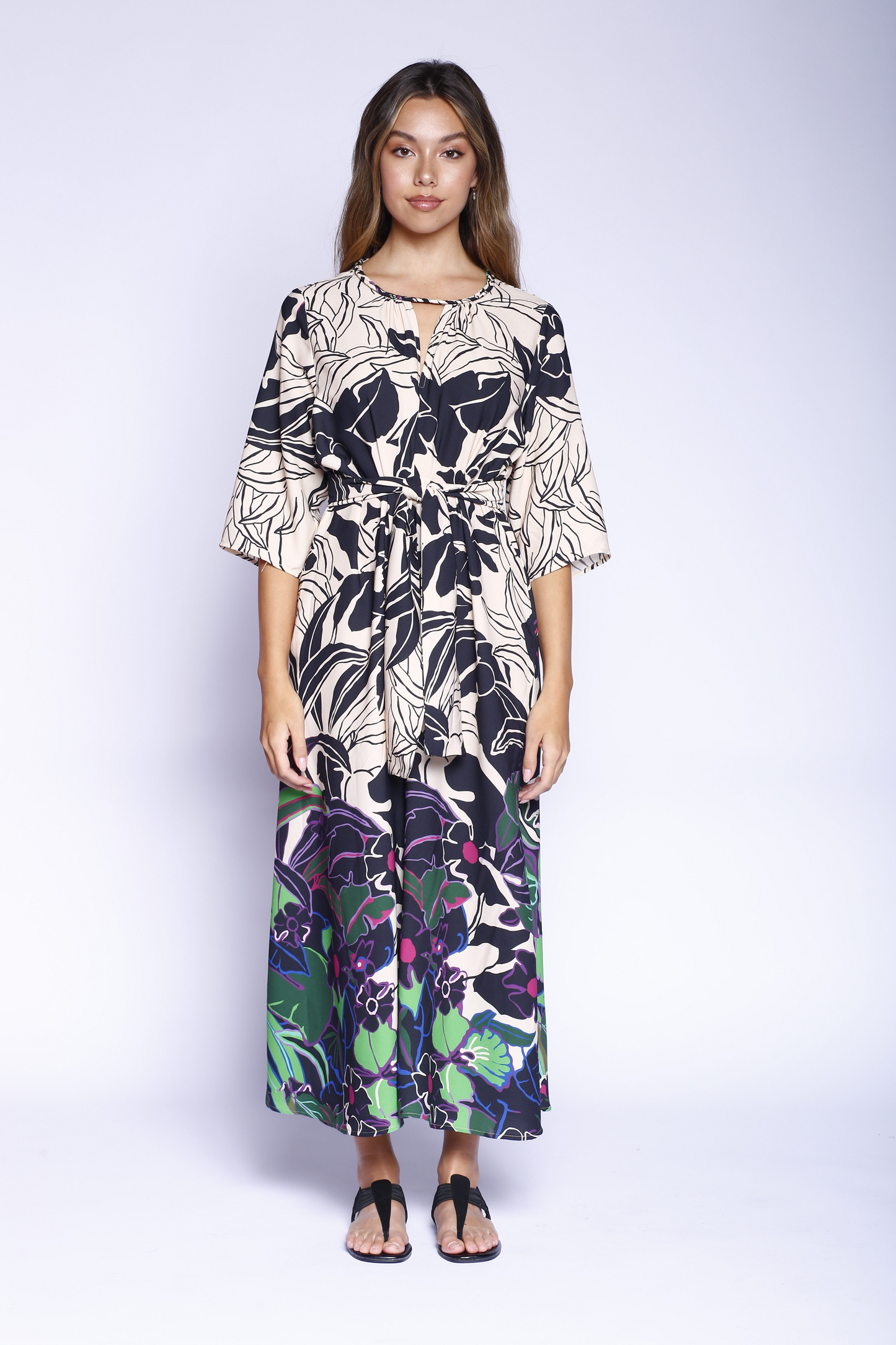 Kevan Hall X VelvetBlue Boder Printed Jumpsuit