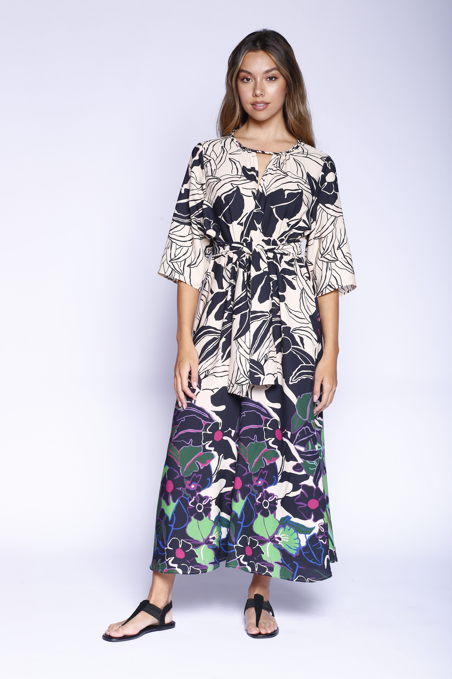 Kevan Hall X VelvetBlue Boder Printed Jumpsuit