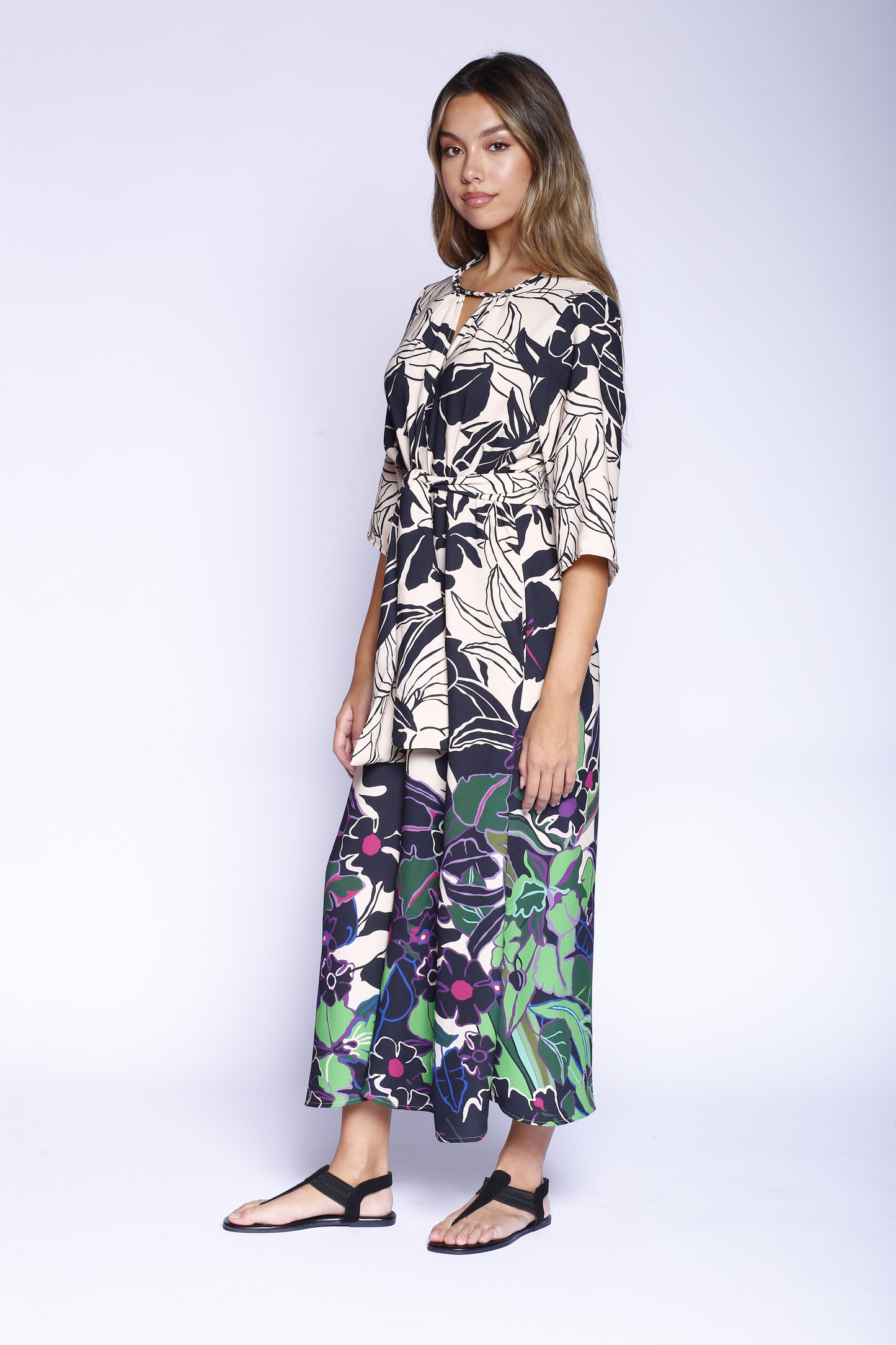 Kevan Hall X VelvetBlue Boder Printed Jumpsuit