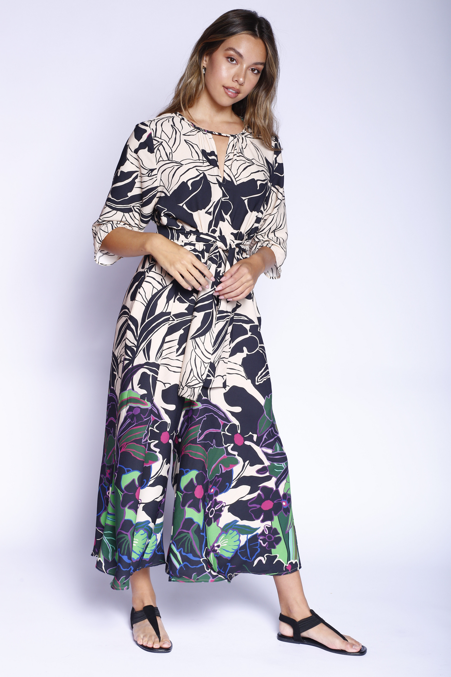 Kevan Hall X VelvetBlue Boder Printed Jumpsuit