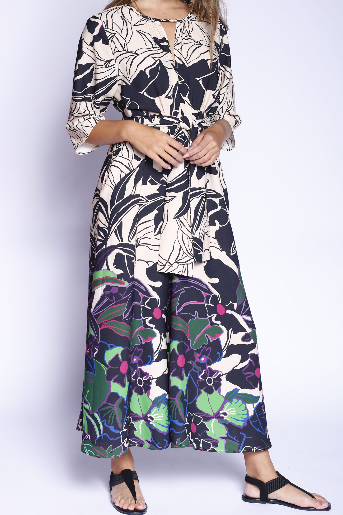 Kevan Hall X VelvetBlue Boder Printed Jumpsuit