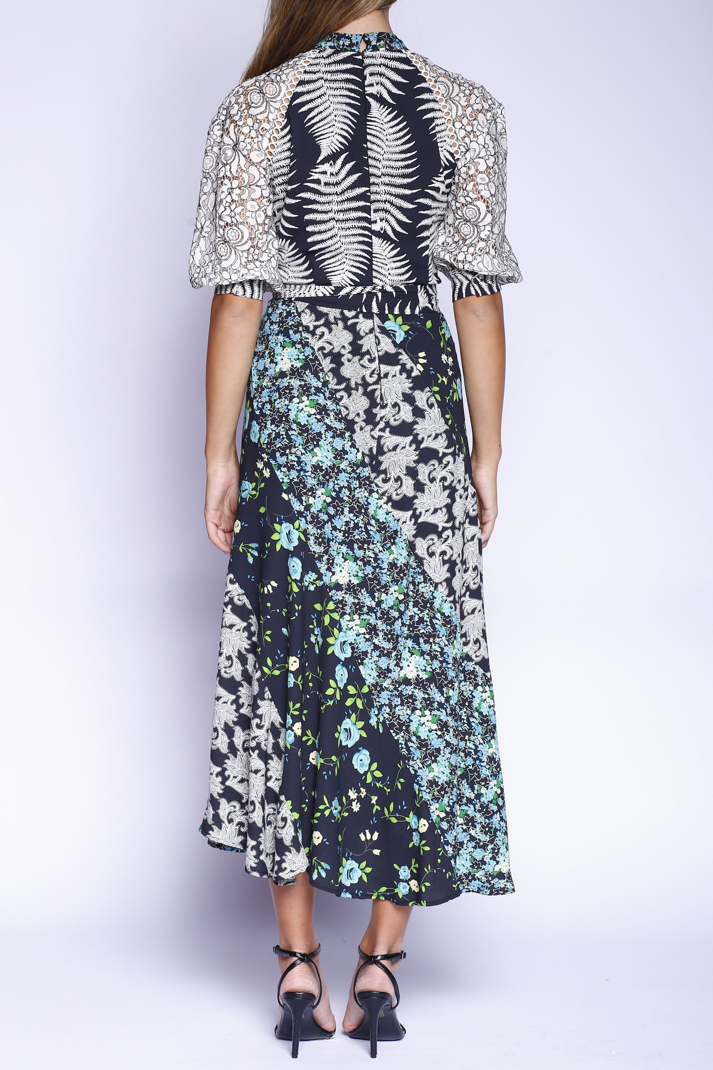 Kevan Hall X VelvetBlue Maxi Swirl Dress Green Multi Floral