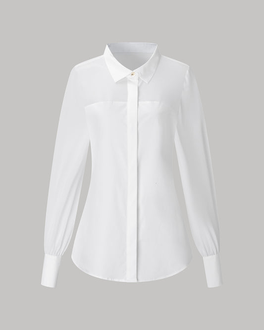 CrepeShine White Slim Shirting