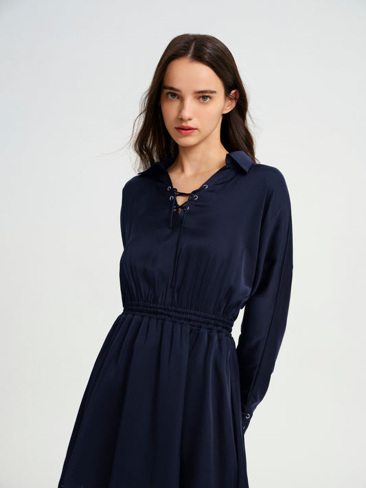 BlisSecret LACE UP V-NECK MINI DRESS