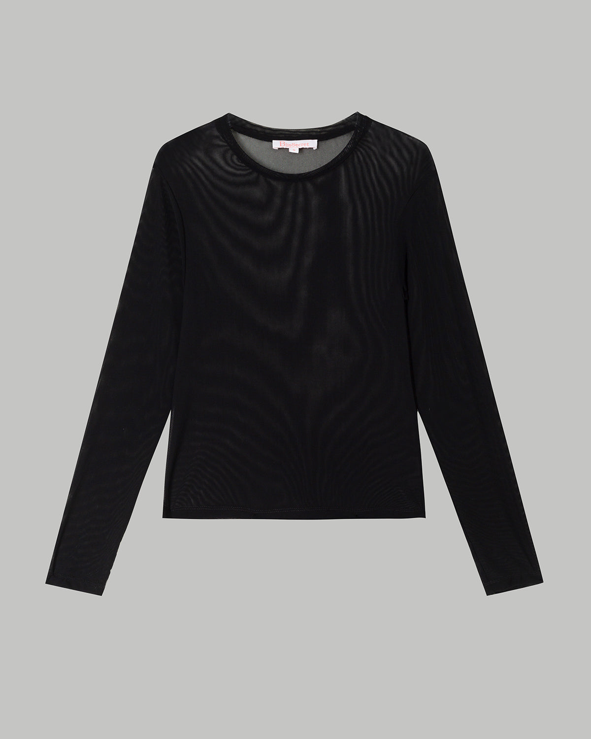 Fitted Power Mesh Jewel Neck Top