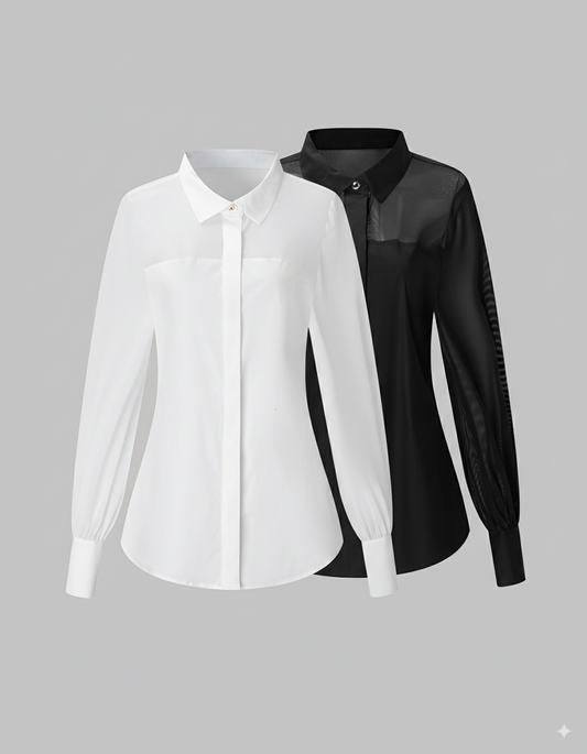 CrepeShine White Slim Shirting