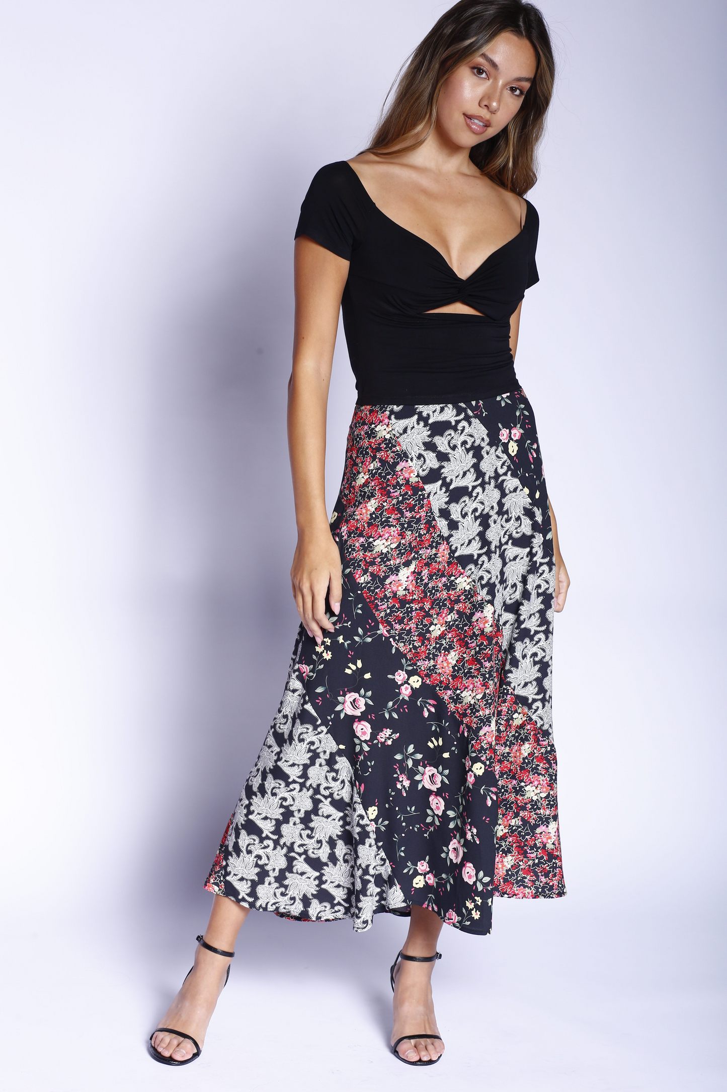 Kevan Hall X VelvetBlue Maxi Swirl Skirt