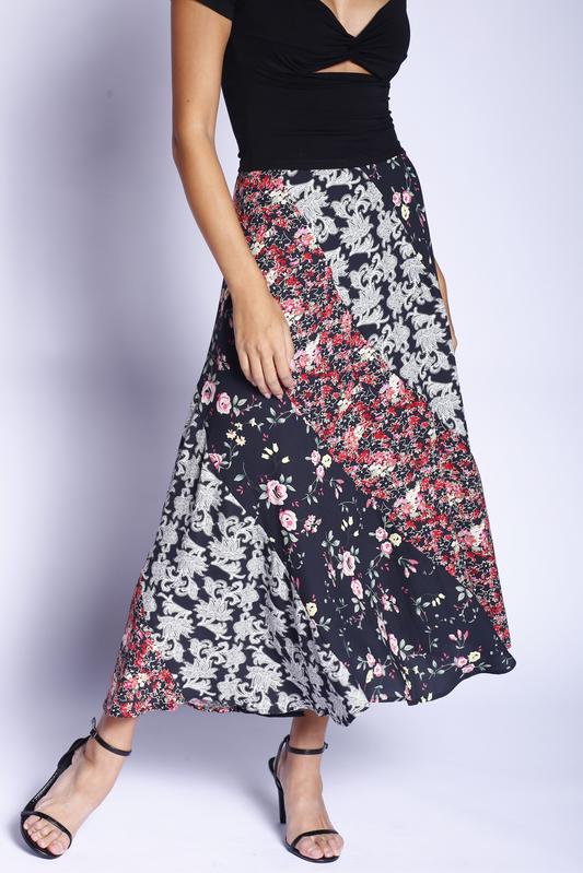 Kevan Hall X VelvetBlue Maxi Swirl Skirt