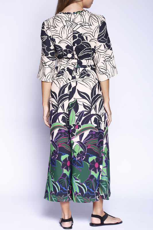 Kevan Hall X VelvetBlue Boder Printed Jumpsuit