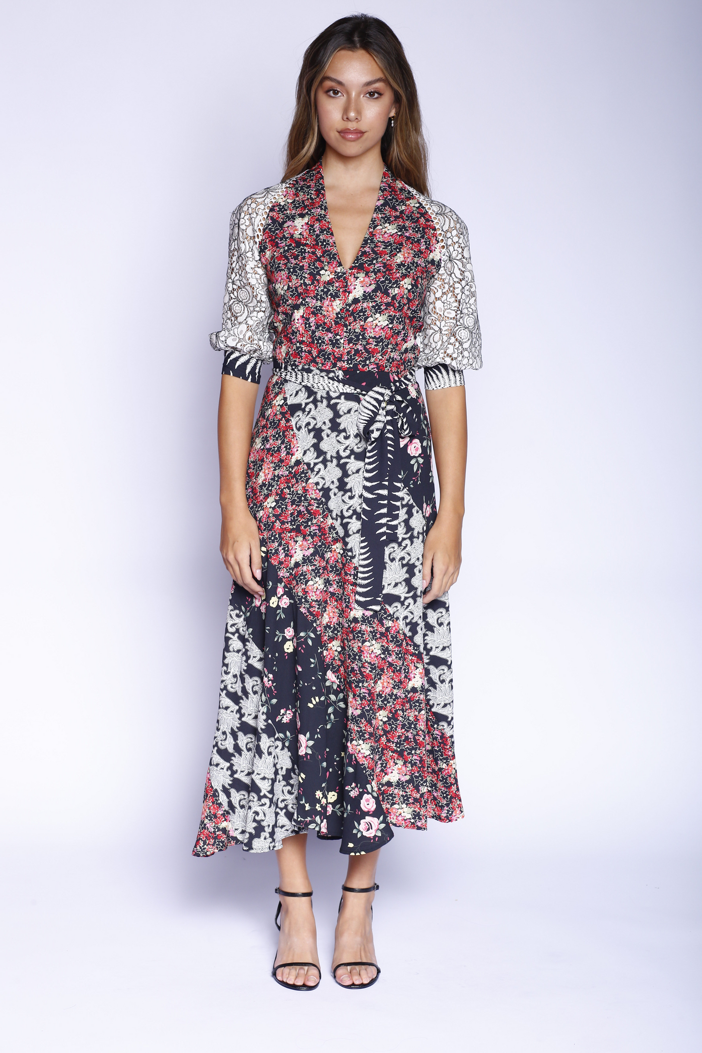Kevan Hall X VelvetBlue Maxi Swirl Dress Pink Multi Floral