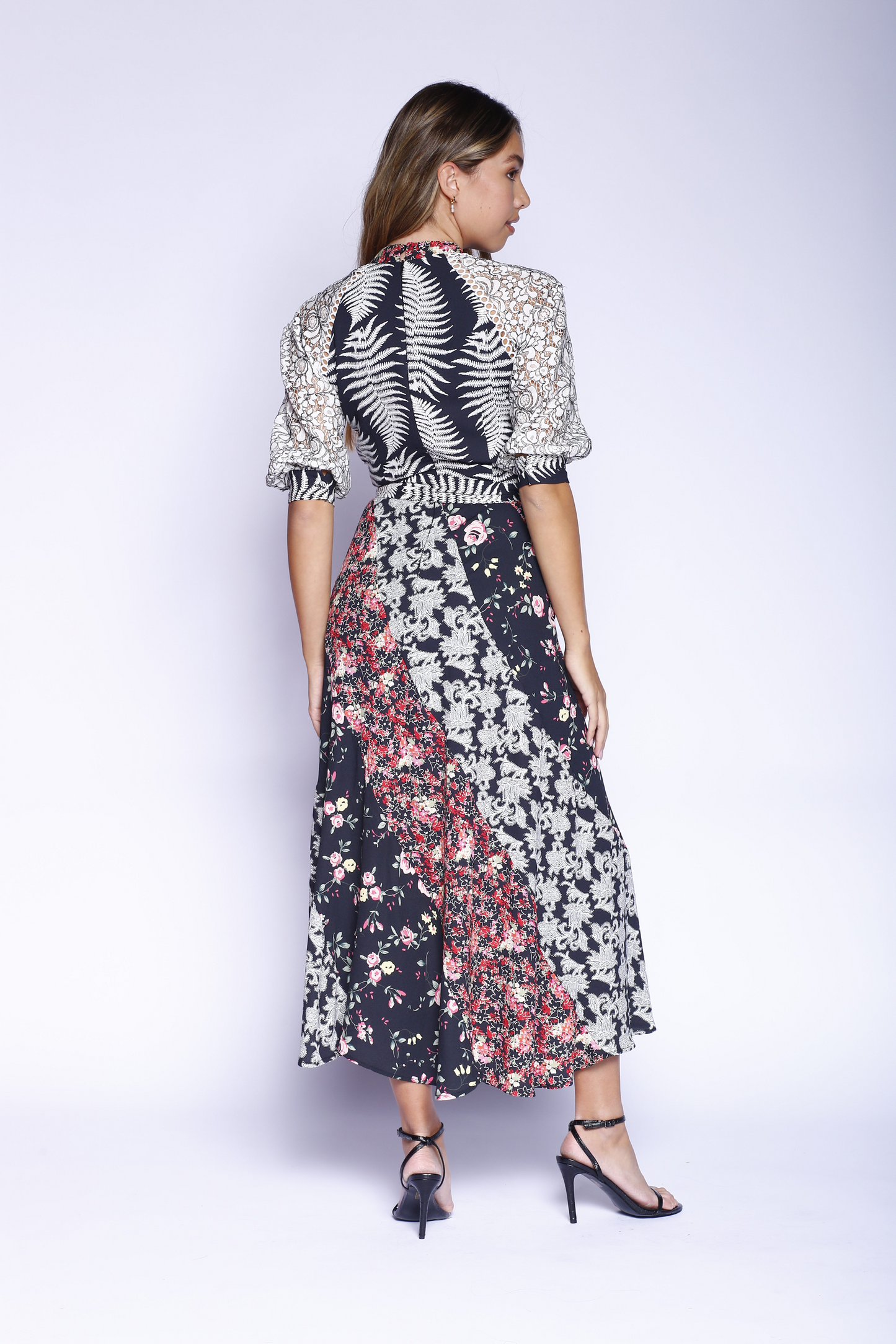 Kevan Hall X VelvetBlue Maxi Swirl Dress Pink Multi Floral