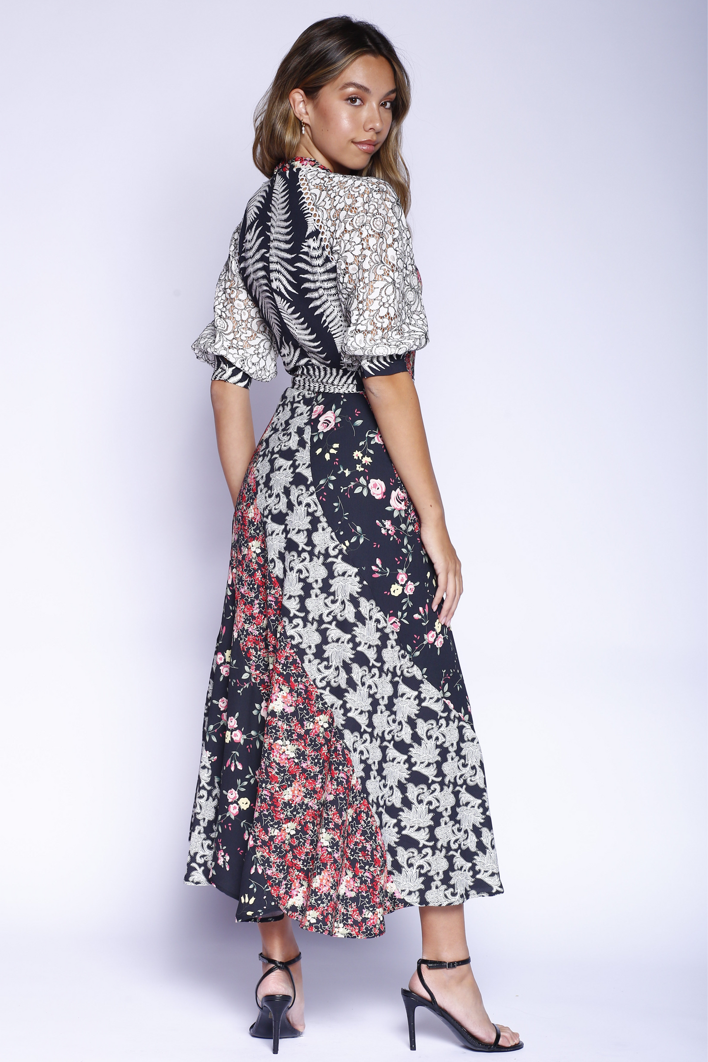 Kevan Hall X VelvetBlue Maxi Swirl Dress Pink Multi Floral